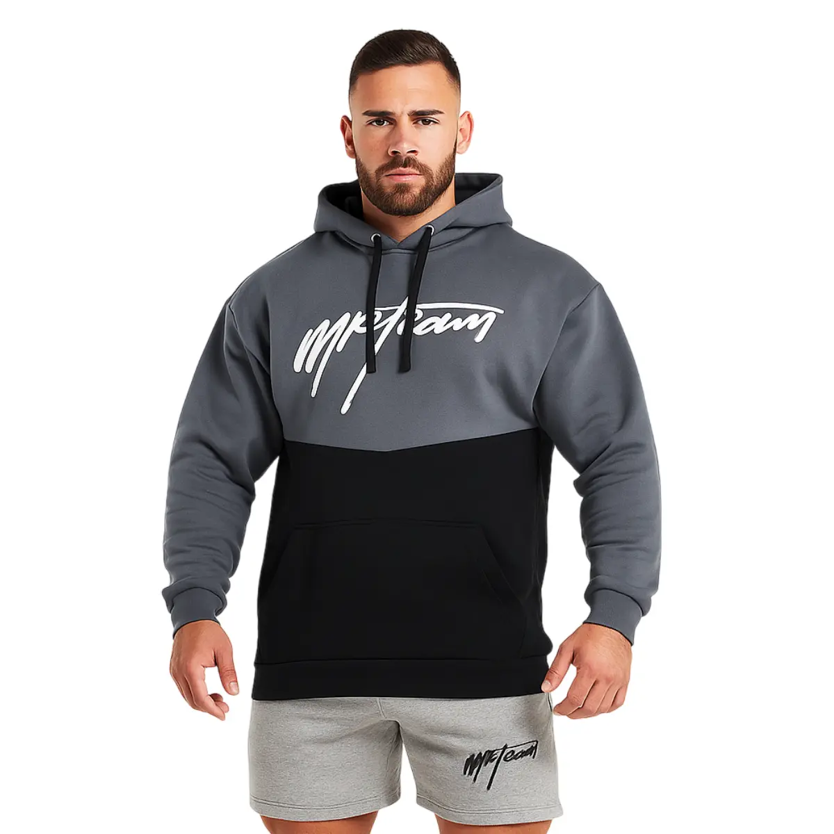 Moletom Canguru Cinza/Preto - Mpteam