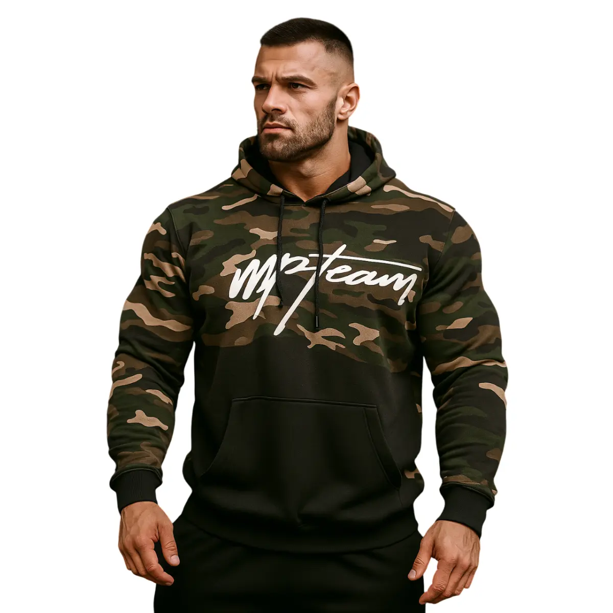 Moleton Canguru Masculino | Camuflado Verde/preto | MPTEAM