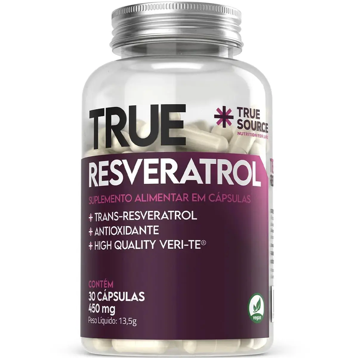 Longevidade e Prevencao True Resveratrol 450mg C/ 30 Caps - True Source