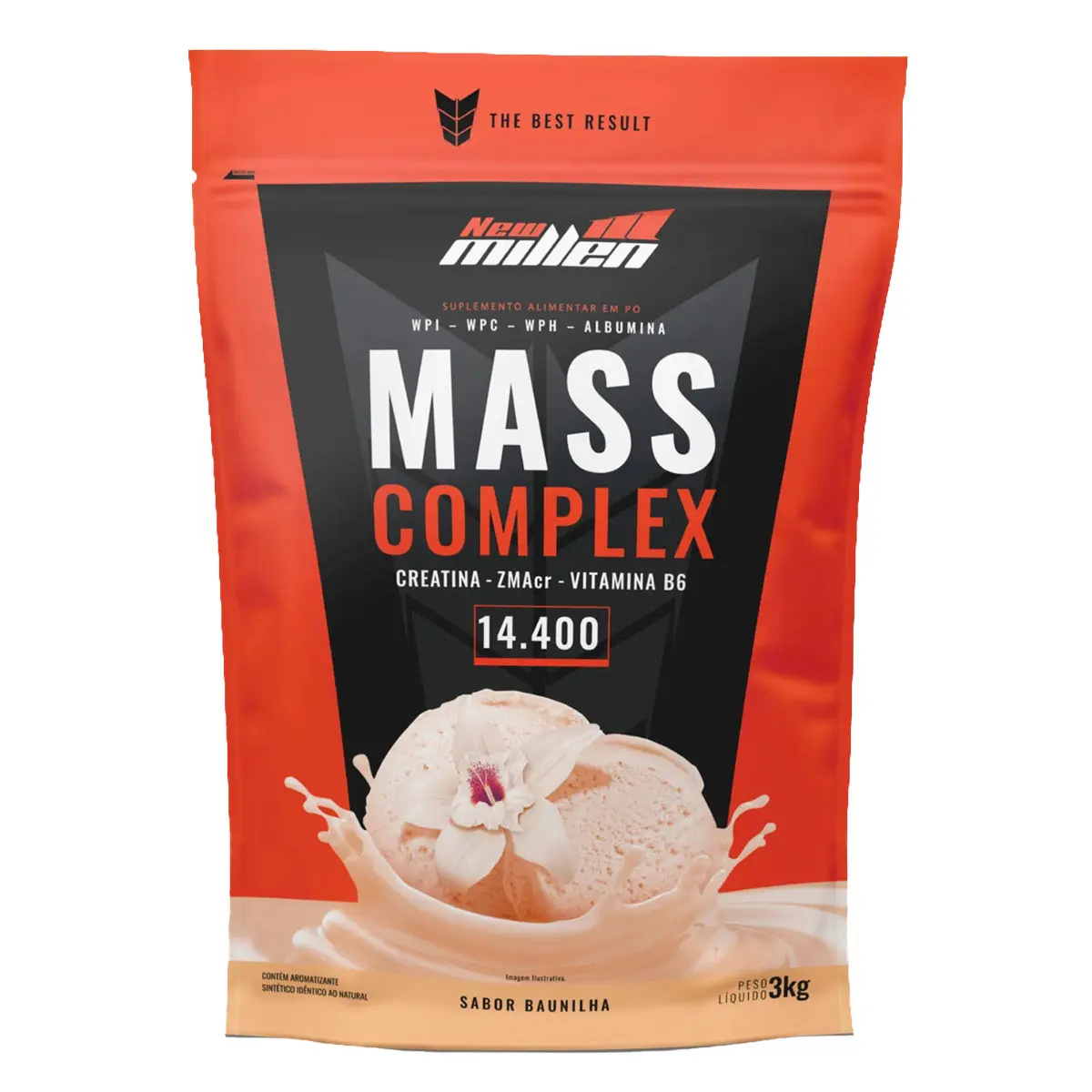 Mass Complex 14.400 (3kg) Refil - Hipercalórico - New Millen
