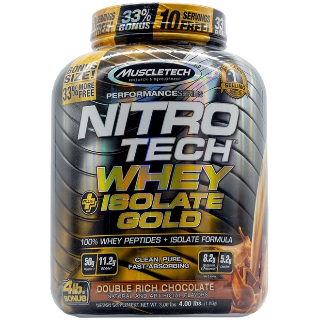 Whey Isolate Gold (4lbs - 1,81kg) - Nitrotech - Muscletech